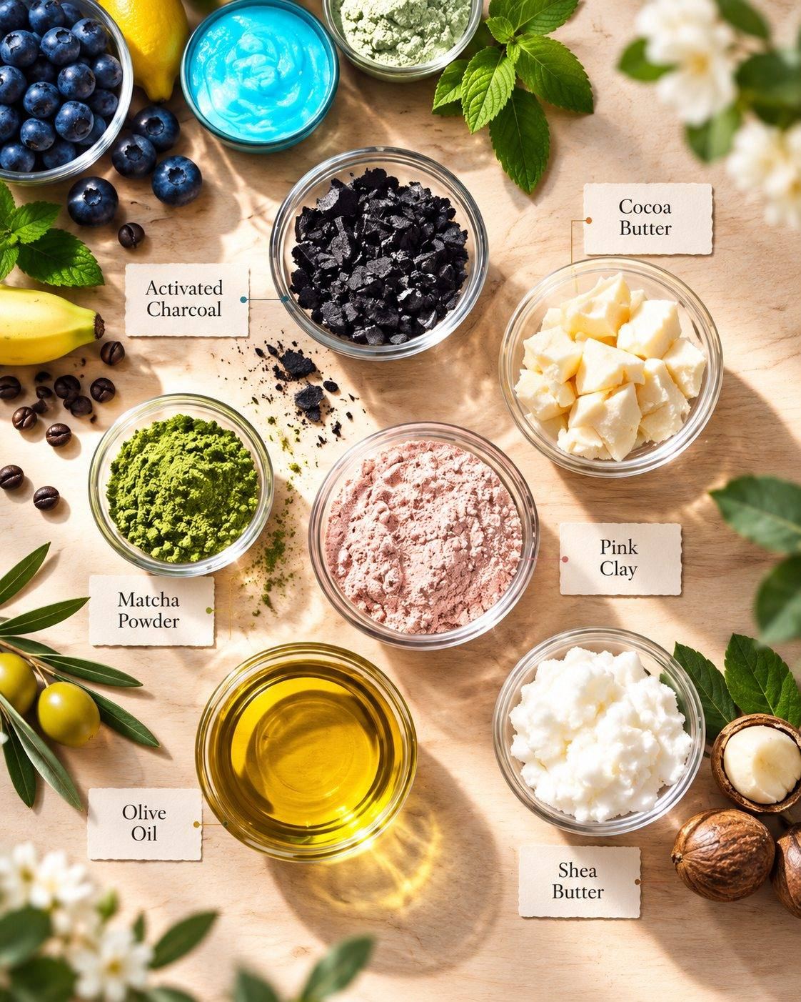 CSL halal ingredient sourcing: plant-derived shea butter, cocoa butter, olive oil, pink clay, matcha and activated charcoal