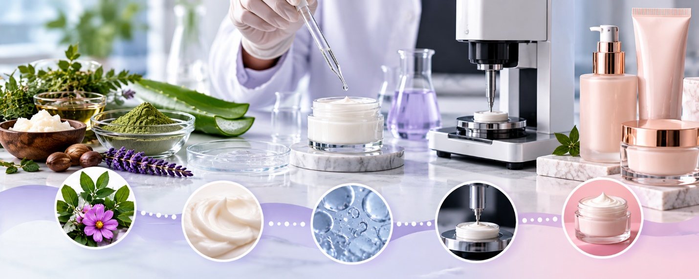 Cosmetic development bench with texture analyser