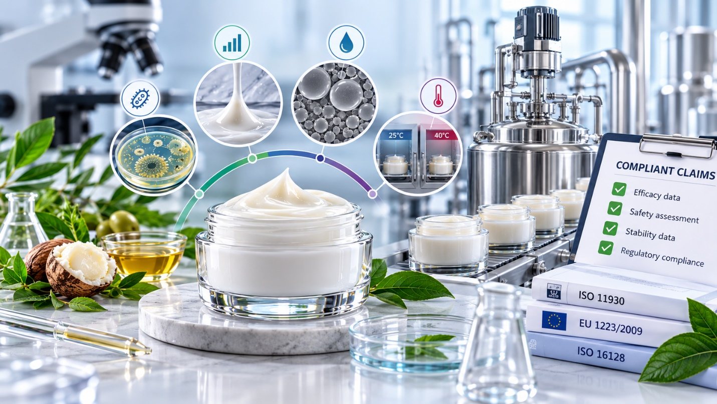 Natural-alternative cream in development and finished form