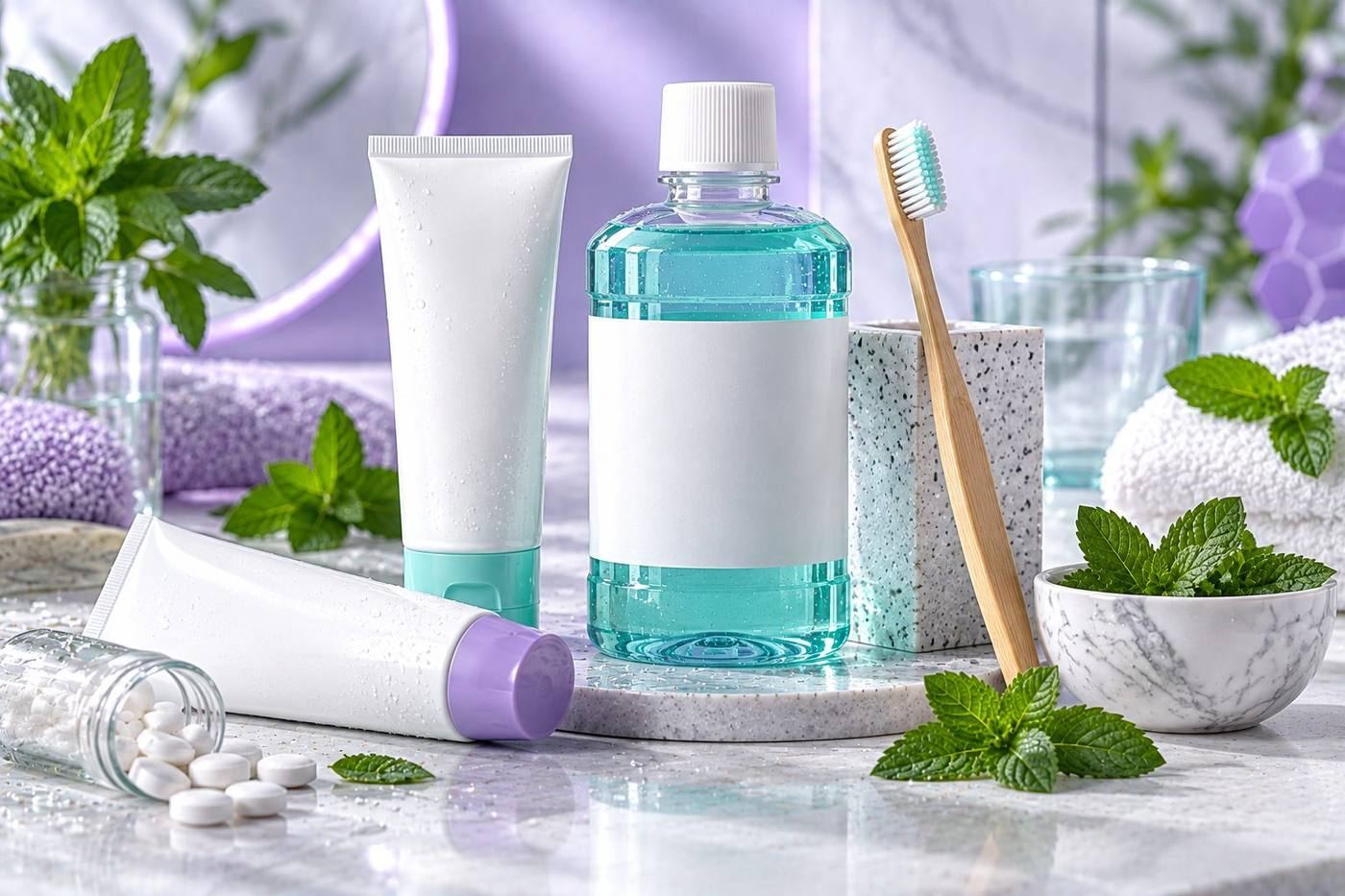 CSL oral care product development: toothpaste, mouthwash, toothpaste tablets and bamboo toothbrush
