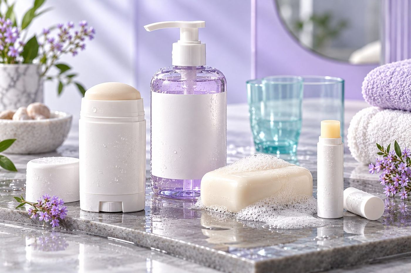 CSL personal care and hygiene development: deodorant stick, hand wash, soap bar and lip balm