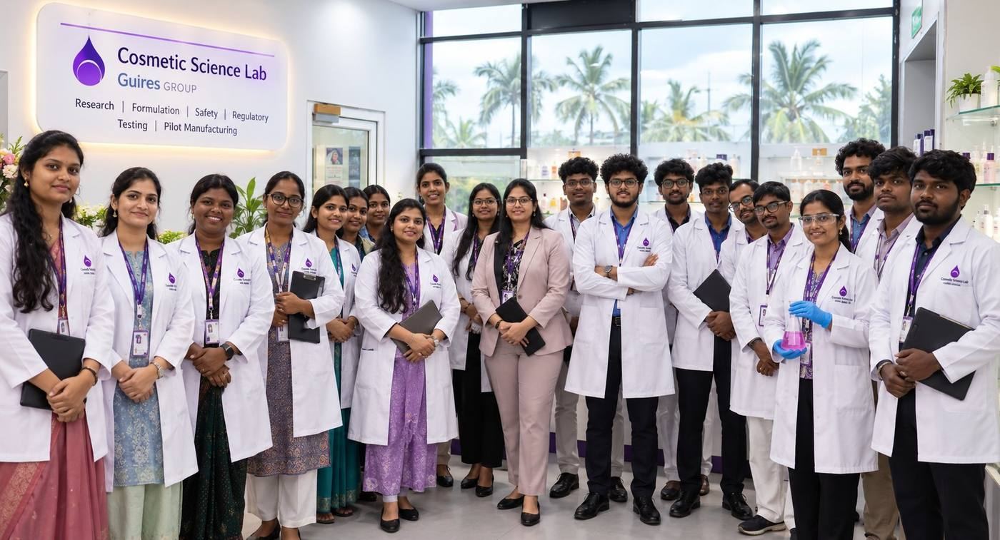 The CSL Cosmetic Science Lab team of formulation scientists, chemists and regulatory specialists at the Chennai facility